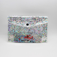 Pochette cosmétique en PVC holographique scintillante, organiseur de maquillage transparent pour les articles de toilette et le rangement de produits de beauté en voyage