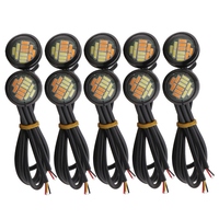 Lumière Eagle Eye 23 mm 12 V 12 LED Haute puissance 4014 Double couleur Auto Feux antibrouillard DRL Ampoule de recul Stop Feux de stationnement Signal lumineux