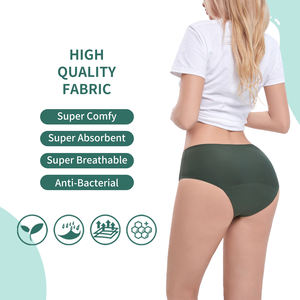 Cullote a prueba de fugas de talla grande sin costuras para <span class=keywords><strong>mujer</strong></span>, bragas menstruales reutilizables de fuerte absorción y antifugas laterales - Product Image 6