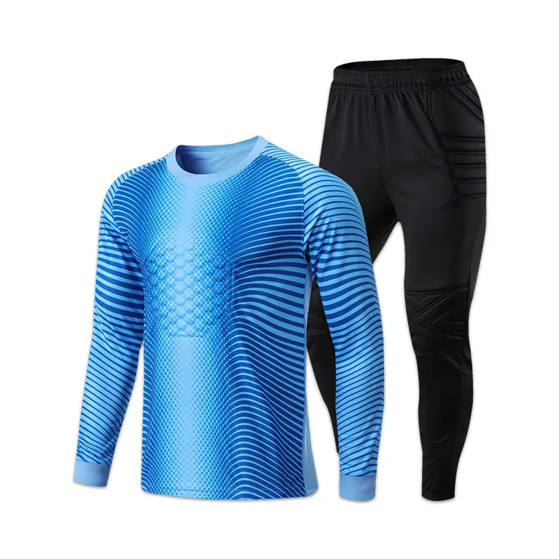 New Design Adult kids Goalkeeper Jersey Long Sleeve Soccer Jersey Set impact resistant Goalie Sponge Protection Football Uniform