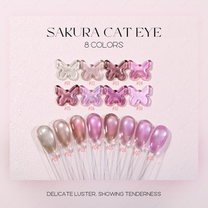 JTING New Release 8colors Sakura Cat Eye Gel Magnetic Powder Transparency Gel Nail Polish Tpo/hema Free OEM Wholesale Supplier - Product Image 5