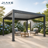 Pergola Jiake en aluminium 6063-T5 imperméable avec toit à lames motorisées pour jardin résidentiel, patio, pavillon extérieur