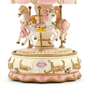 Vente en gros d'artisanat en résine de diverses couleurs exquises au-delà de comparer carrousel de boîte à musique pour cadeau - Product Image 3