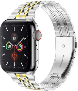304 sieben Perlen Metall Edelstahl Uhren armband Modestil für Apple Watch 1/2/3/4/5 /6 Serie Location Drop Shipping