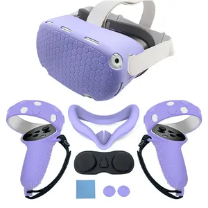 6 <span class=keywords><strong>Pc</strong></span> Silicone Housse De Protection Shell Case pour Oculus Quest2 Quest2 <span class=keywords><strong>VR</strong></span> <span class=keywords><strong>Casque</strong></span> Tête Visage Couverture Eye Pad Poignée Grip <span class=keywords><strong>VR</strong></span> Accessoires - Product Image 1