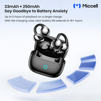 Miccell Wholesale 6.0 Headphones Ear-ckip Wireless Headphones Music Call Earphones Sports Earbuds untuk Iphone, Samsung.
