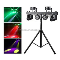 Projecteur DJ portable 300W, éclairage de scène LED blanc DMX, équipement de disco, système tricolore, support mobile pour bar de spectacle