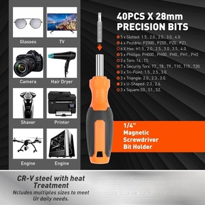 175 Piece Professional Insulated Magnetic <b>Screwdriver</b> <b>Set</b> Electrician <b>Precision</b> Bit Kit with Stand Holder for Home & Repair - Product Image 3