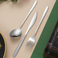 Ensemble de couverts de luxe couleur or royal en acier inoxydable SS304 durable, couteau et fourchette pour restaurant