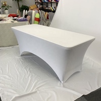 Vente chaude Rectangulaire Spandex Table Couverture Stretch Polyester Nappe pour mariage banquet fête hôtel restaurant
