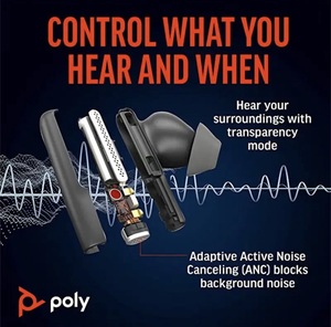 Audífonos Inalámbricos Inteligentes Poly Free60 <span class=keywords><strong>Series</strong></span>, Auriculares ANC de Alta Calidad para Uso en Oficina - Product Image 4