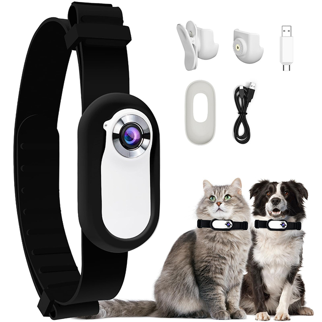 HD 1080P Personalized Solid Portable Outdoor Pet Cat Dog Collar with Smart Sport Action Camera Video Recording