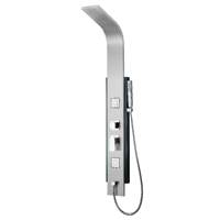 Panneau de douche thermostatique LANO à double poignée, moderne, carré, en acier inoxydable brossé, doux pour la peau
