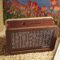 Tirelire en bois, un cadeau en bois de haute qualité pour les anniversaires, design nouveau et créatif, l'argent ne peut être déposé que par voie de dépôt, cadeau commémoratif