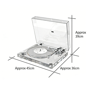Nouveau tourne-disque en <span class=keywords><strong>vinyle</strong></span> transparent en acrylique avec émetteur BT X10, tourne-disque de bureau moderne pour une lecture de musique sans fil élégante - Product Image 6