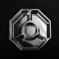 Jutran personnalisé plateau de service alimentaire Snack Dessert boîtes en plastique plateau alimentaire jetable avec 4 compartiments