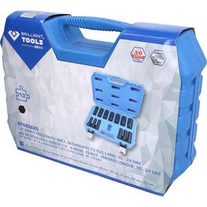 Brilliant Tools Juego de Llaves hexagonales de broca de impacto de 1/2 ", 13 piezas, largo, 10 - 24 mm - Product Image 4