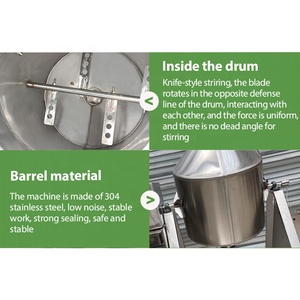 Mélangeur <span class=keywords><strong>à</strong></span> rouleaux automatique industriel de laboratoire petit sous vide rotatif 200l <span class=keywords><strong>couvercle</strong></span> 200 tambour alimentation cerceau - Product Image 5