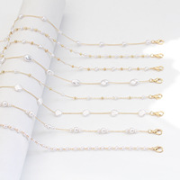 Chaîne de lunettes en plastique blanc avec perles en forme de cœur, chaîne de masque en métal doré avec cœur, accessoires pour lunettes - Grande Vente