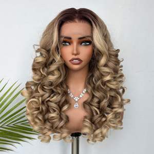 Parrucche Afro Ricci Sintetiche HD Lace Front Latisha con Frangia, Pre-Piumate, con Cappuccio Sottile 13x6, 180% di Densità, per Donna - Product Image 3