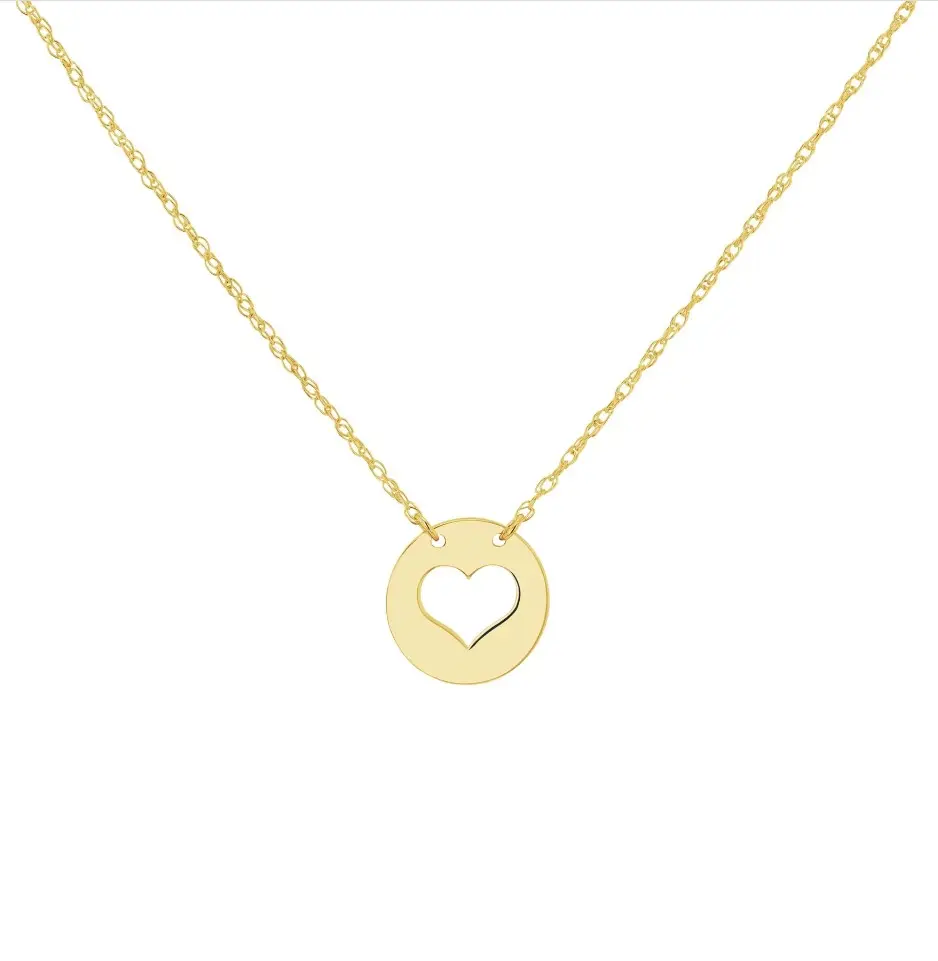 Inspire Jewelry Edelstahl Personal isierte 18 Karat vergoldete STENCIL HEART NECKLACE Ausschnitt Herz scheibe Anhänger neue Mode Charms