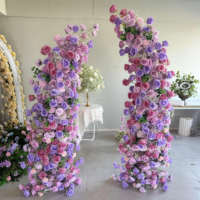 Vente en gros de piliers d'arc de fleurs artificielles réalistes pour toile de fond de mariage et décoration de photomaton, ornement de Noël et du nouvel an