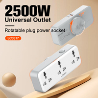 LDNIO SC3317 EU UK US Plug 1 USB a 1 Type C Ports Haute Tension 3 Sorties 2500W Protection contre les surtensions Rallonge de courant alternatif
