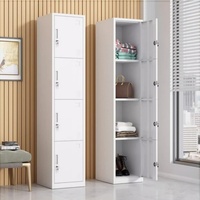 Armoire / casier en acier à 4 portes, simple et durable, pour le rangement à domicile, en usine, à l'école et à l'hôpital (conception démontable)