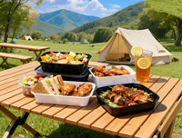 Boîte à lunch jetable en plastique PP de qualité alimentaire, compatible micro-ondes, anti-fuite, avec couvercle, pour la préparation des repas en restaurant