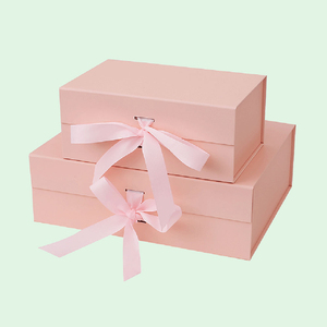 Factory Wholesale Black Ribbon Magnetic Gift Paper <b>Box</b> Foldable Luxury Packaging <b>Box</b> for Clothing Shoes Makeup - Product Image 2