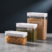 Contenants de stockage alimentaire hermétiques transparents en PET de qualité alimentaire pour céréales entières, noix, collations et stockage en vrac pour la cuisine