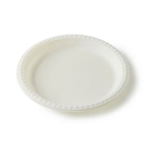 Vaisselle jetable biodégradable en amidon de maïs, ronde, 9 pouces, 3 compartiments, blanche, pour le camping - Product Image 3