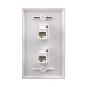 Plaque frontale murale blanche Offre Spéciale à deux bandes de 120mm avec deux prises <span class=keywords><strong>Rj45</strong></span> <span class=keywords><strong>ou</strong></span> <span class=keywords><strong>Rj11</strong></span> plaque frontale murale - Product Image 3