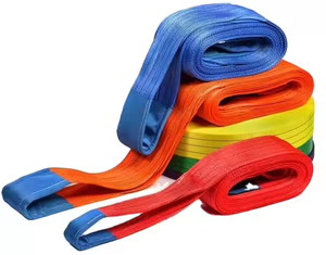 동맥스 중량물 리프팅 웨빙 슬링 벨트, 인기 판매 산업용 100% 폴리에스터 아이 타입 이중 플라이 웨빙 리프팅 슬링 - Product Image 1