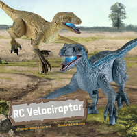 Juguetes de Dinosaurio Robot Eléctrico de Simulación con Control Remoto, Velociraptor de Plástico con Infrarrojos, con Efecto de Luz, Regalos para Niños al por Mayor