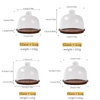 Assiettes à collation et à pâtisserie miniatures avec couvercle en verre transparent-Plateaux à mousse et assiettes à gâteaux pour présentoir à dessert élégant