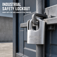 Cadenas de sécurité industriel Rarlux antivol à clé, en acier inoxydable, avec couvercle en forme d'arc et conception étanche