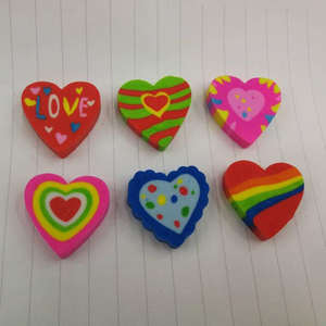 Soododo gran oferta colorido regalo en forma de corazón hermoso lápiz <span class=keywords><strong>2D</strong></span> corazón goma borrador Oficina Topper Top - Product Image 4
