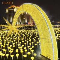 Arche d'étoiles géante en acrylique LED blanc chaud, motif d'étoile filante, lumières pour la décoration de parcs, de places publiques, de vacances et de paysages