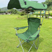 Chaise de plage pliante Portable auvent ombre Oxford léger Durable pour Camping pêche parc utiliser adultes porte-gobelet inclus