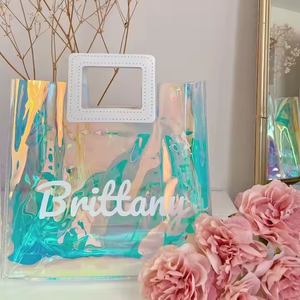 Sac fourre-tout holographique en PVC avec logo personnalisé Offre Spéciale avec poignée plus solide pour les sorties à la plage et les aventures en plein air - Product Image 2