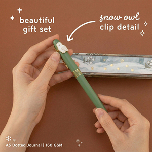 ชุดสมุดบันทึก LABON Winter Wonders Luxury A5 แบบจุด 160 แกรม กระดาษกันน้ำซึม ขอบพิมพ์ลาย ภาพประกอบน่ารัก - Product Image 4