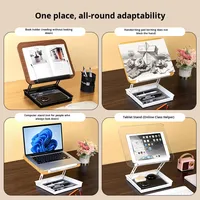 Nouvelle arrivée 2026, support de lecture pour tablette, ordinateur portable, bureau, bibliothèque, pliable avec boîte de rangement, en acrylique, hauteur réglable