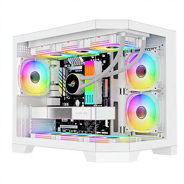 Guangdong Wankang Steel Micro ATX Desktop Computer Case 360 Water-cooled RGB Lighting Vertical Design USB 3.0 HD-Audiomic Gaming