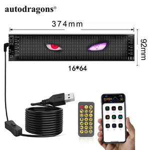 Panneau LED matriciel flexible Autodragons 16*64 pour voiture, USB 5V, à défilement lumineux, pour publicité automobile - Product Image 2