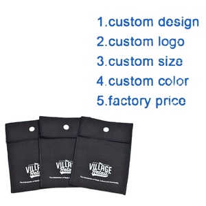 Custom Logo Printed Black Cotton Linen Canvas <b>Envelope</b> Dust Pouch Jewelry Packing with Divider - Product Image 3