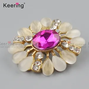 Keering de perlas de moda de diamantes de imitación de cristal botón WBK-1438