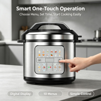 Cuisinière à pression électrique en acier inoxydable avec cuve intérieure antiadhésive facile à nettoyer, programmable
