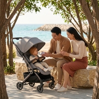 Poussette bébé Abon BSS096 pliable d'une seule main, cadre en alliage d'aluminium léger et compact, capacité de charge de 20 kg, pour nouveau-nés jusqu'à 3 ans
