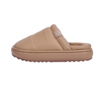 Pantoufles mules Paul Frank en cuir PU matelassé pour femme, doublées en peluche, à bout fermé, chaudes pour l'hiver, chaussures d'intérieur à semelle épaisse